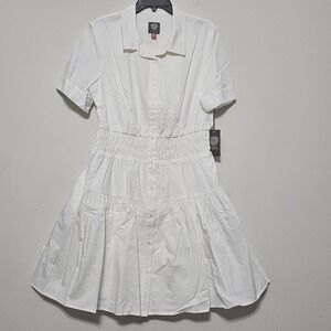 Women's Shirt Dress Size 14 Fits Large New With Tag Knee-length Short Sleeves
